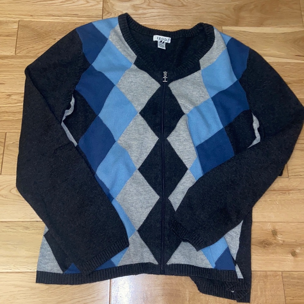 ZIP UP CARDIGAN RETRO💙🤍
